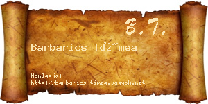 Barbarics Tímea névjegykártya