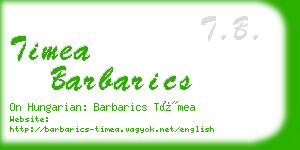 timea barbarics business card